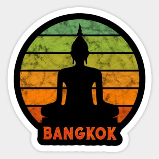 Bangkok Buddha Silhouette On A Rainbow Of Sunset Colors Sticker